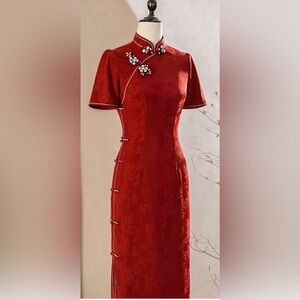 Elegant Red Qipao Dress